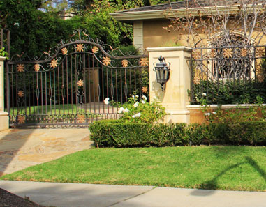 Los Angeles Traditional Wrought Iron Auto Pedestrian Gate