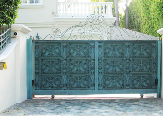 moroccan inspired steel sliding auto gate